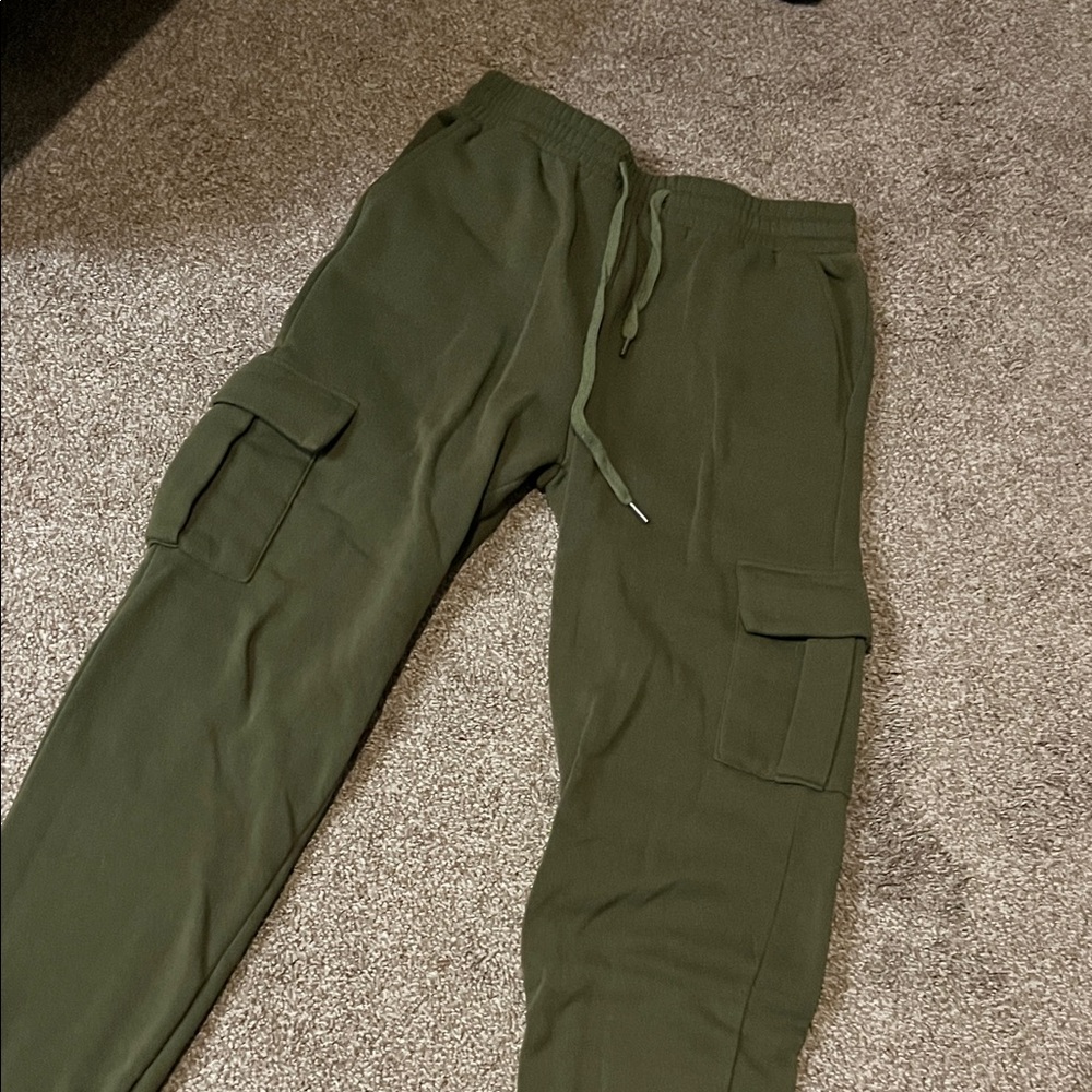 Shosho Forest Green Cargo Pants women